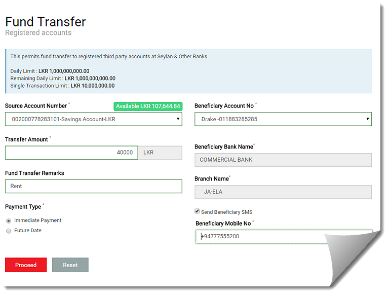 Transferring To Registered Third Party Accounts