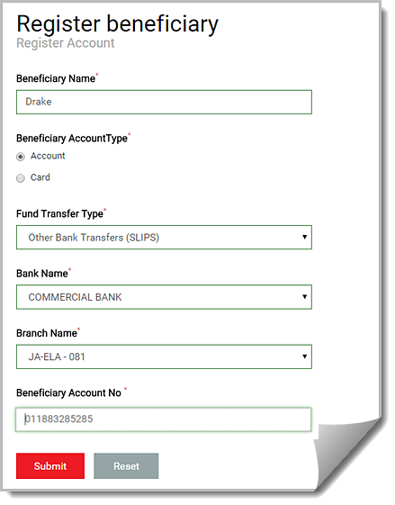 beneficiary bank